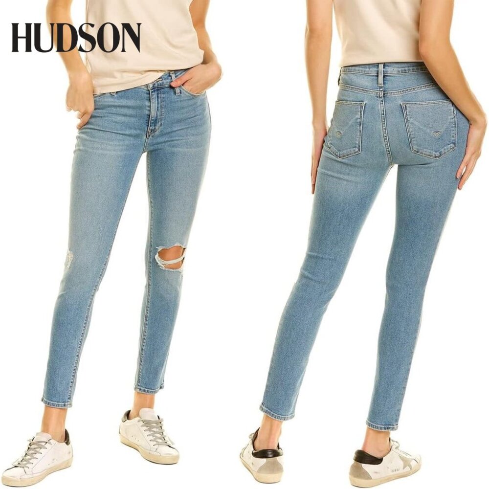 Hudson Nico Super Skinny Jeans, Mid Rise Light Wash Size 26